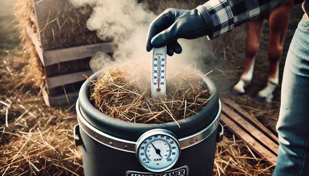 À quoi sert un thermomètre sur un cuiseur à foin à vapeur ?
