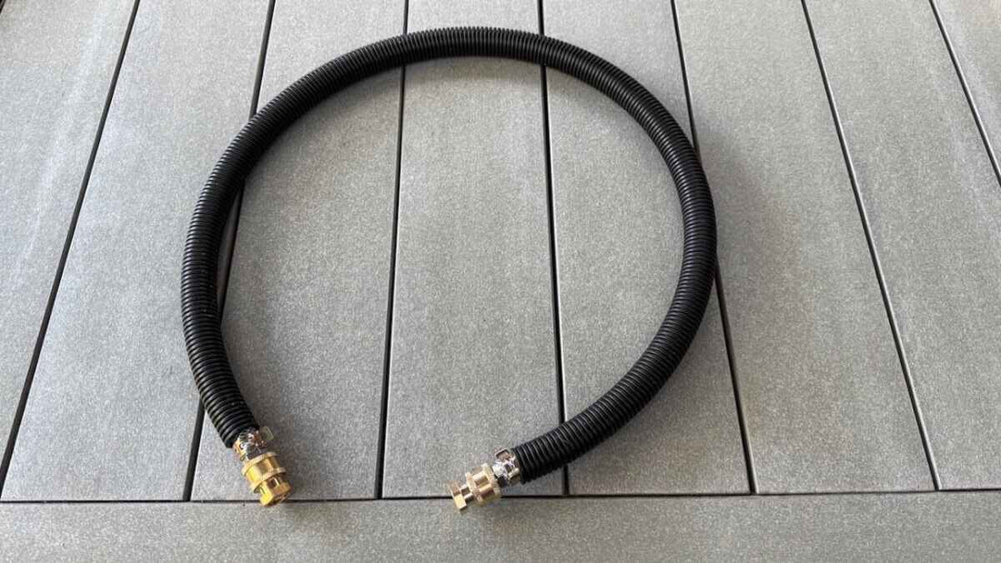 Zwarte luxe hooistoom slang met quick release aansluitingen